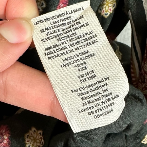 Free People Pebble Rain balloon sleeve printed mini boho dress size XS - Picture 11 of 13